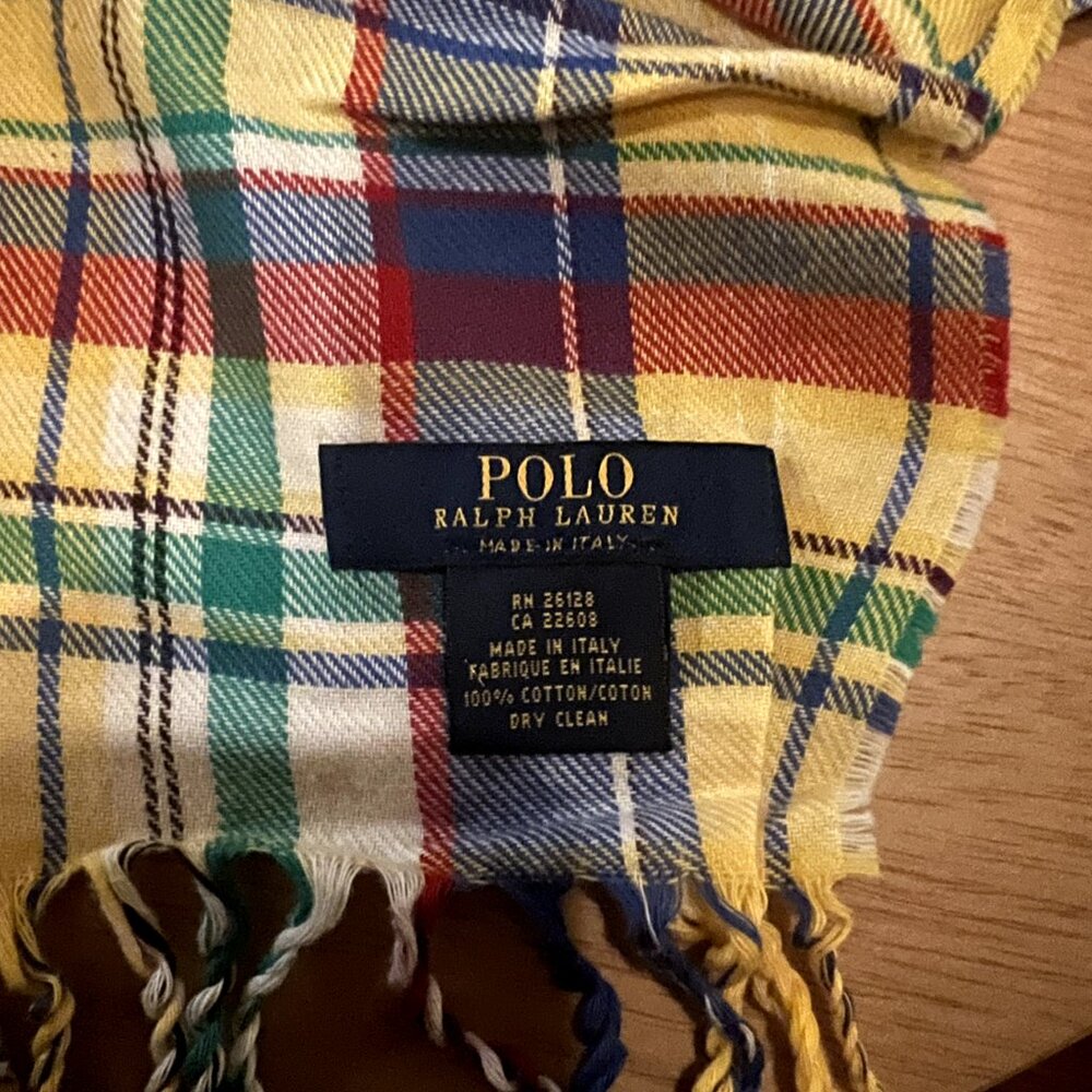 NEVER WORN | Polo Ralph Lauren Men`s Recycled Flannel Plaid Scarf